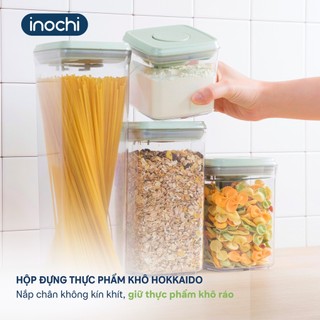 Bộ 4 hộp đựng thực phẩm khô Hokkaido Inochi - nắp kín chân không, kháng khuẩn, thiết kế trong suốt tiện lợi