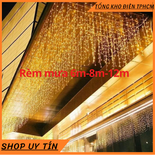 ĐÈN LED MÀNH THẢ TRANG TRÍ 8mx0.6m 32 SỢI ÁNH SÁNG VÀNG, dây led Trang ...