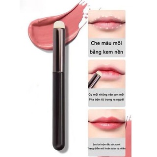 Combo 3 Cọ tán son môi che khuyết điểm đầu tròn lông cọ siêu mịn đứng dáng - nhỏ gọn, tiện dụng