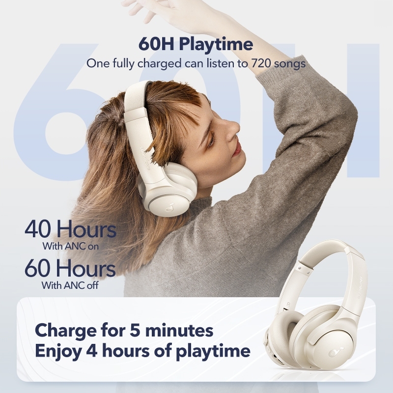 Tai nghe Bluetooth chống ồn Anker soundcore Q20i - Âm thanh chất lượng cao, đeo thoải mái, pin lâu tới 40H | BigBuy360 - bigbuy360.vn