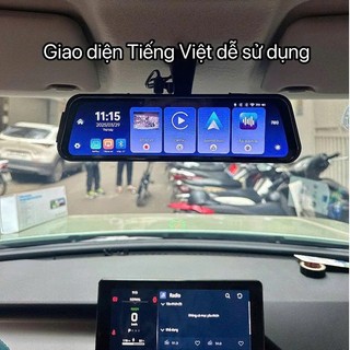 Camera hành trình ô tô A10 Bản đồ dẫn đường Kết nối Apple Carplay/Android Auto Ghi hình 4K Quay đêm sắc nét BH 12 tháng