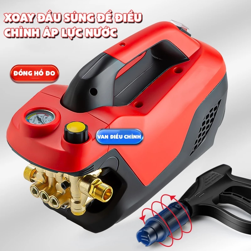 Máy rửa xe cao áp KAW 2300W – máy xịt rửa xe thông minh, áp lực cao rửa xe ô tô xe máy