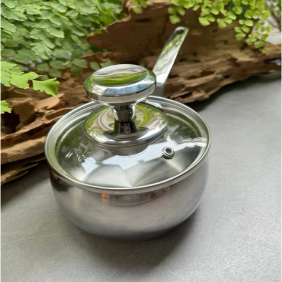 Quánh Chảo 12-18Cm + Nắp KINSGEM by Chockmen Inox Dày Dặn Quánh Nấu Cháo Ăn Dặm Nấu Đun Mỳ Dùng Từ