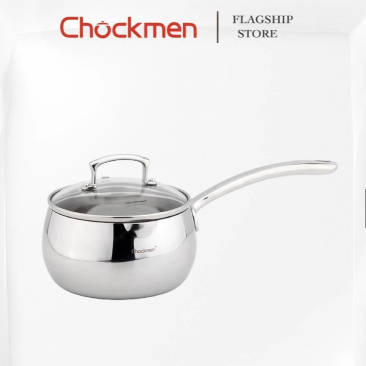 Quánh Chảo 12-18Cm + Nắp KINSGEM by Chockmen Inox Dày Dặn Quánh Nấu Cháo Ăn Dặm Nấu Đun Mỳ Dùng Từ