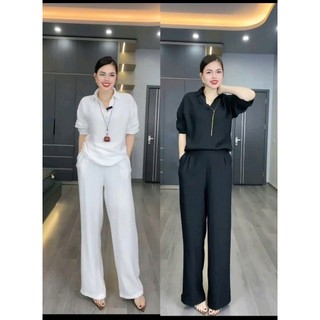 set đồ bộ ĐŨI TƠ  cổ V  - quần xuông 40-75kg