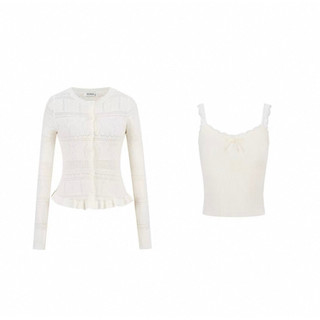Set Áo Len Cardigan & Áo Hai Dây Ren Nữ Tính