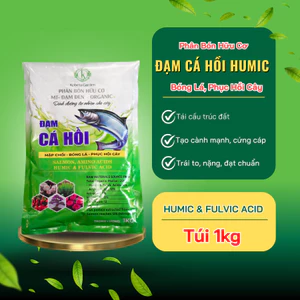 Phân Bón Hữu Cơ Đạm Cá Hồi Humic Túi 1kg - Bung Chồi, Bóng Lá, Phục Hồi Cây