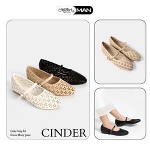 Giày Búp Bê Nữ CINDER Đế Bệt Mũi Nhọn Mary Jane Lưới Quai Ngang Kiểu Dáng Đơn Giản | MIDORI MAN