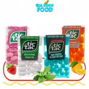 Kẹo ngậm Tictac hộp nhỏ 14.5g - Cam, Bạc hà, Bạc hà lục, Dâu bạc hà