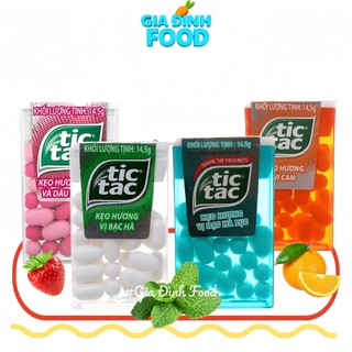 Kẹo ngậm Tictac hộp nhỏ 14.5g - Cam, Bạc hà, Bạc hà lục, Dâu bạc hà