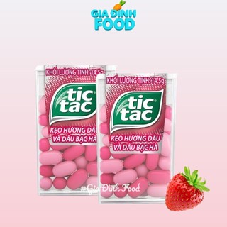 Kẹo ngậm Tictac hộp nhỏ 14.5g - Cam, Bạc hà, Bạc hà lục, Dâu bạc hà