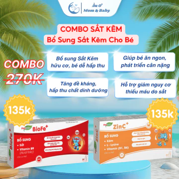 [COMBO] Sắt Kẽm Hữu Cơ Cho Bé Fitolabas BioFe+ và Fitolabs ZinC + Giúp Bé Bổ Máu, Bé Ăn Ngon, Tăng Đề Kháng