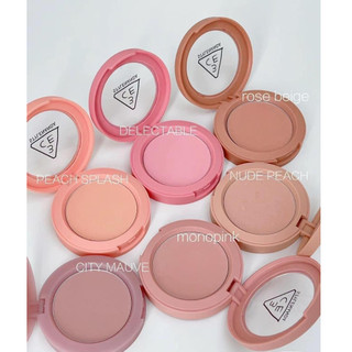 Phấn Má Hồng 3CE Face Blush Delectable Fools In Love Mono Pink Rose Beige Pure Cake - Bebeau