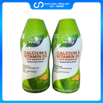 Nước Uống Bổ Sung Canxi Và Vitamin D3 Nature’s Way Calcium + Vitamin D3 Liquid 480ml