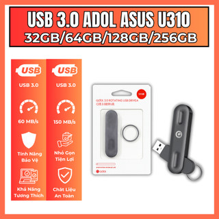 USB 3.0 ADOL U310 32GB/64GB/128GB/256GB BH – Dạng Móc Khóa Xoay 360° Lưu Trữ Dữ Liệu