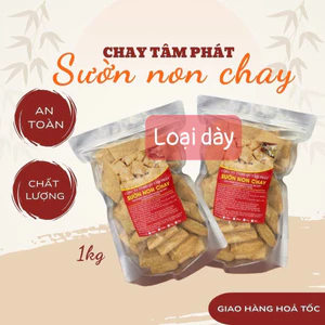 1KG (2 túi loại dày) SƯỜN NON CHAY ( loại dày) Tâm Phát
