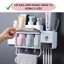 BỘ NHẢ KEM ĐÁNH RĂNG TỰ ĐỘNG 3 CỐC TÍCH HỢP KHAY ĐỰNG MỸ PHẨM