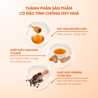 Mật Ong Nghệ Curcumin Miele, Hỗ Trợ Dạ Dày Đẹp Da, Đạt Chuẩn HACCP-Đơn 299k Tặng 1 QUE+ Đơn 499k Tặng 1 Ly Thủy Tinh