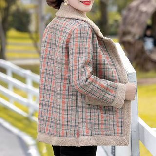 Áo khoác nhung lông cừu cho mẹ trung niên 40 tuổi, quần áo thu đông cho phụ nữ trung niên và người cao tuổi