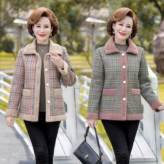 Áo khoác nhung lông cừu cho mẹ trung niên 40 tuổi, quần áo thu đông cho phụ nữ trung niên và người cao tuổi