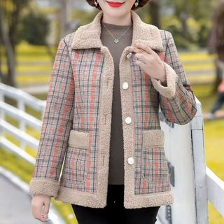 Áo khoác nhung lông cừu cho mẹ trung niên 40 tuổi, quần áo thu đông cho phụ nữ trung niên và người cao tuổi