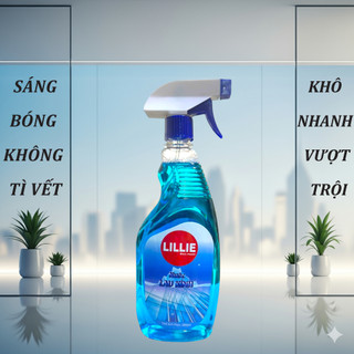 Nước lau kính LILLIE by Caroline 580ml (COMBO 10 Chai) dùng cho lau kính xe ôtô, các loại cửa kính