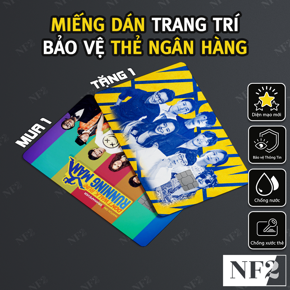 Miếng Dán Trang Trí RUNNING MAN - Sticker Thẻ ATM (Thẻ Chung Cư, Thẻ Xe, Debit, Credit) NF2