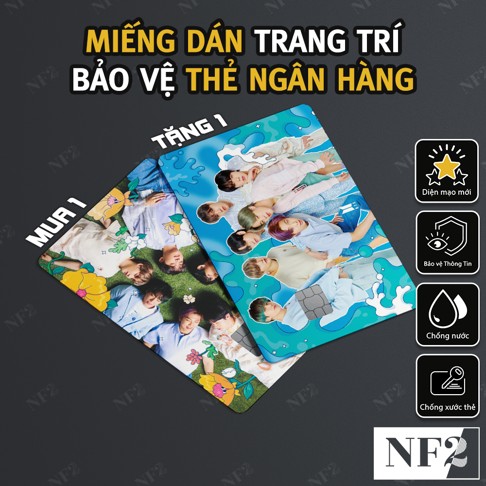 Miếng Dán Trang Trí MAP OF THE SOUL 7 BTS - Decal Thẻ ATM (Thẻ Chung Cư, Thẻ Xe, Debit, Credit) NF2