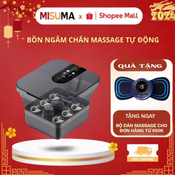 Bồn ngâm chân massage Misuma gấp gọn, massage ngâm chân hồng ngoại sục khí, con lăn massage tự động