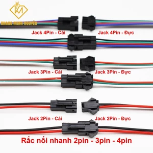 Jack nối, rắc nối nhanh 2pin | 3pin | 4pin dài 10-15cm dùng cho các thiết bị điện tử