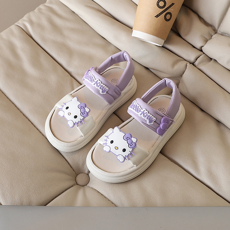 Phong cách công chúa mèo hoạt hình Hello Kitty dép bé gái thời trang chống trượt
