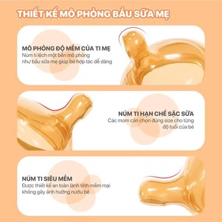 Núm ti Topgiakids Cổ rộng  Thay Bình Thủy Tinh silicon siêu mềm, thiết kế chống sặc cao cấp,núm thay thế   (1c/hộp)
