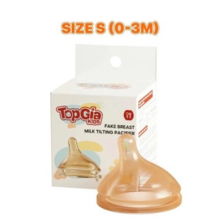 Núm ti Topgiakids Cổ rộng  Thay Bình Thủy Tinh silicon siêu mềm, thiết kế chống sặc cao cấp,núm thay thế   (1c/hộp)