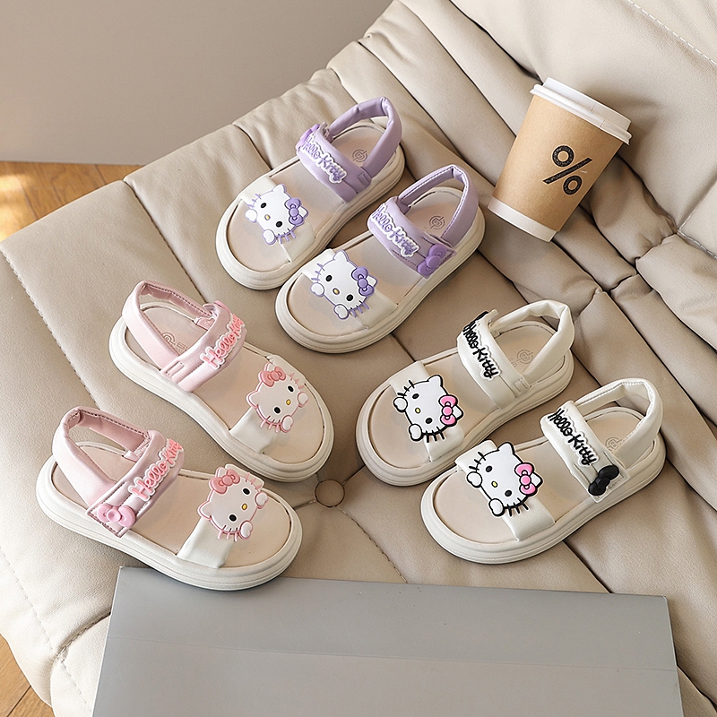Phong cách công chúa mèo hoạt hình Hello Kitty dép bé gái thời trang chống trượt
