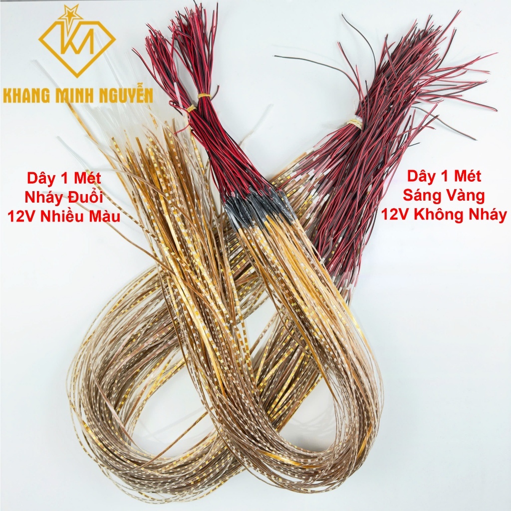 (Combo 2 Dây 1 mét-12V)Đèn led dây 2835 120bóng/mét,chống nước,Chớp đuổi 7 màu.