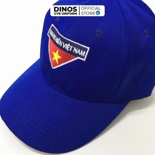 Mũ Nón Kết Đoàn Thanh Niên Dinos Form Chuẩn, Vải Kaki, Màu Xanh, Thêu Logo