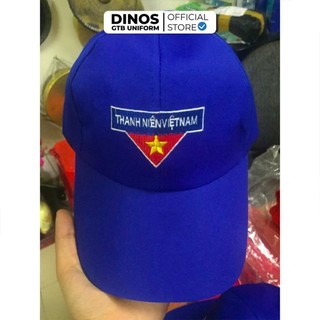 Mũ Nón Kết Đoàn Thanh Niên Dinos Form Chuẩn, Vải Kaki, Màu Xanh, Thêu Logo