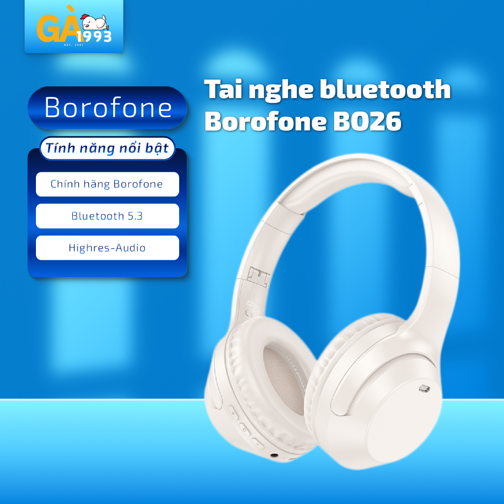 Tai nghe chụp tai Borofone BO29 không dây V5.4, hỗ trợ Bluetooth, Aux ...