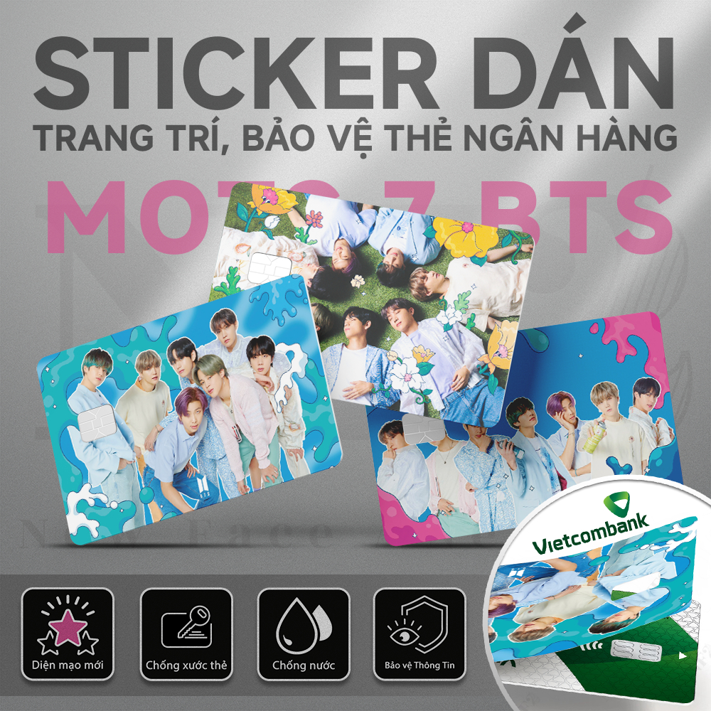Miếng Dán Trang Trí MAP OF THE SOUL 7 BTS - Decal Thẻ ATM (Thẻ Chung Cư, Thẻ Xe, Debit, Credit) NF2