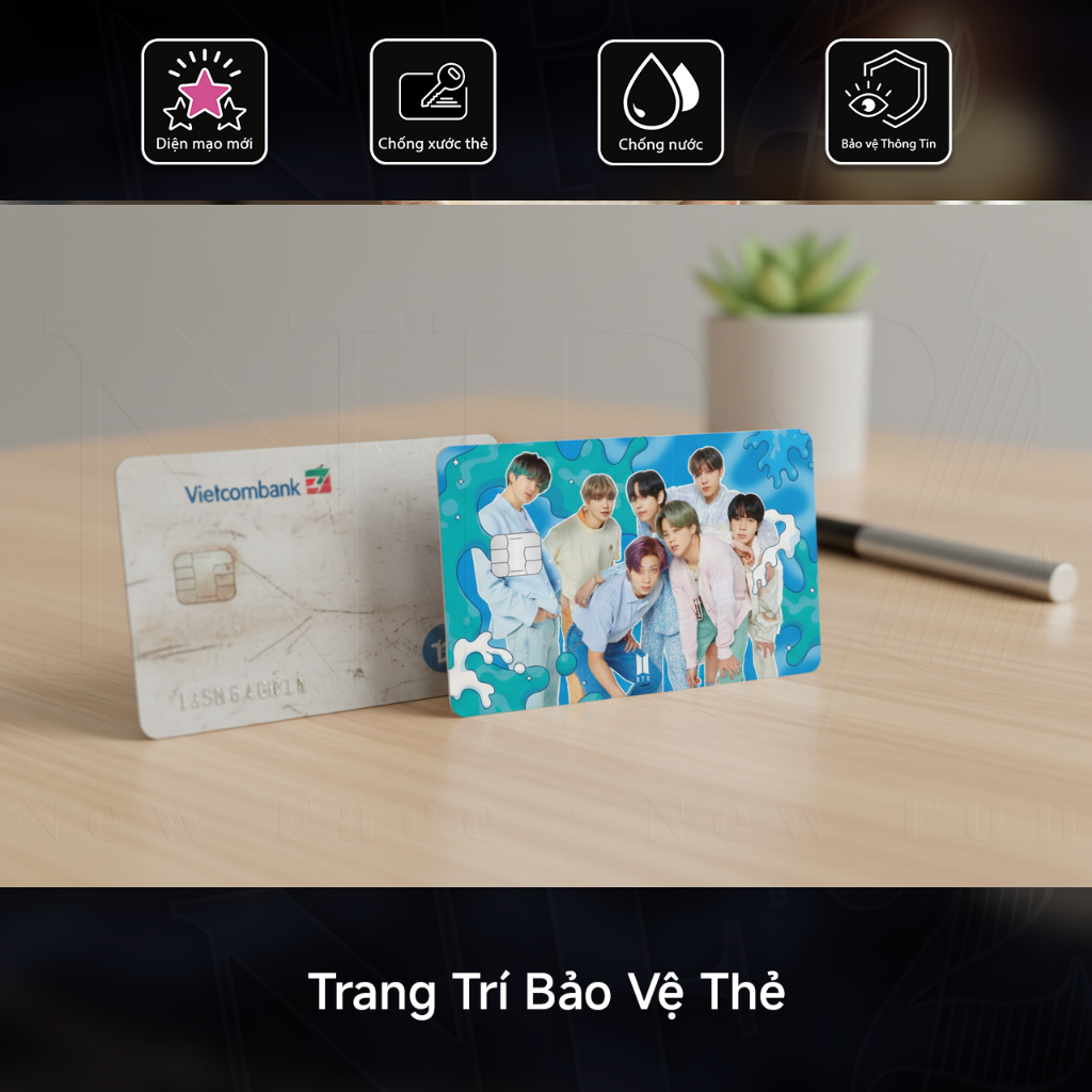 Miếng Dán Trang Trí MAP OF THE SOUL 7 BTS - Decal Thẻ ATM (Thẻ Chung Cư, Thẻ Xe, Debit, Credit) NF2