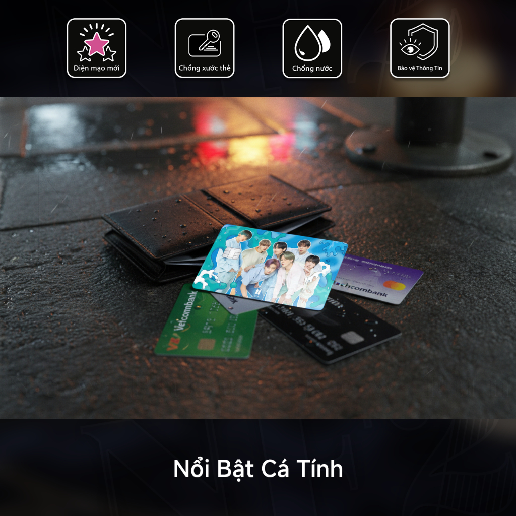 Miếng Dán Trang Trí MAP OF THE SOUL 7 BTS - Decal Thẻ ATM (Thẻ Chung Cư, Thẻ Xe, Debit, Credit) NF2