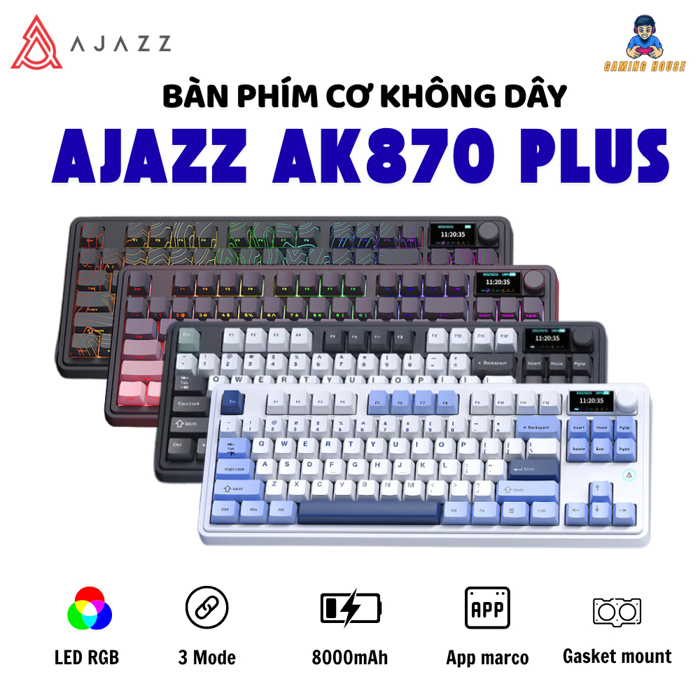 Bàn phím cơ không dây Ajazz AK870 Plus
