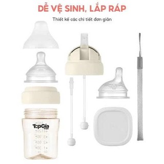 Núm ti bình PPSU Topgiakids silicon siêu mềm, thiết kế chống sặc cao cấp, núm thay thế bình PPSU