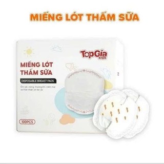 Bịch 100 Miếng lót thấm sữa, miếng thấm hút sữa Topgiakids, 5 lớp thấm hút mềm mại, an toàn, tự nhiên
