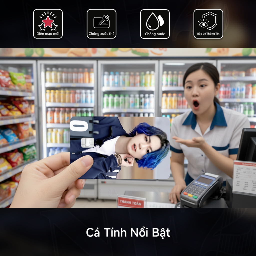Miếng Dán Trang Trí IDOL IN THEO YÊU CẦU - Sticker Thẻ ATM (Thẻ Chung Cư, Thẻ Xe, Debit, Credit) NF2