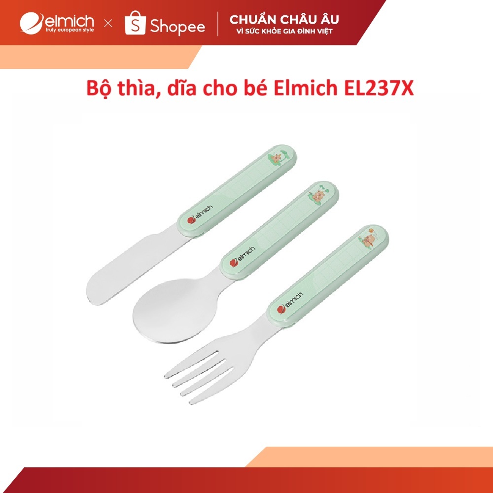 Bộ thìa, dĩa cho bé Elmich EL237X