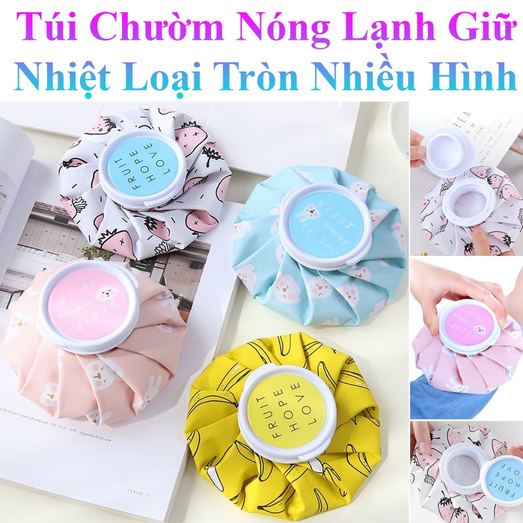 Túi Chườm Nóng Lạnh Giữ Nhiệt Loại Tròn Nhiều Hình Dễ Thương