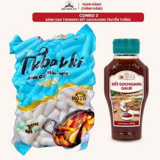 Combo Kit Yêu Bánh Gạo Hàn Quốc Sốt Phô Mai Bột Phô Mai Kem Rose, Bánh Gạo Sốt Gochujang Hàn Quốc