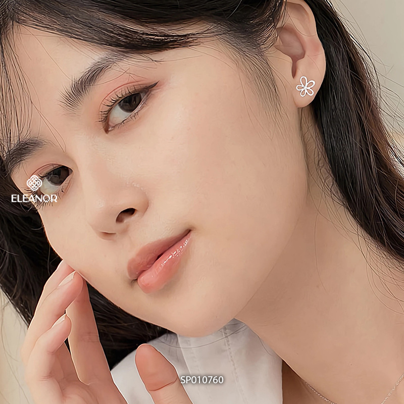 Bông tai nữ mini chuôi bạc 925 Eleanor Accessories hình hoa phụ kiện trang sức khuyên tai 10760