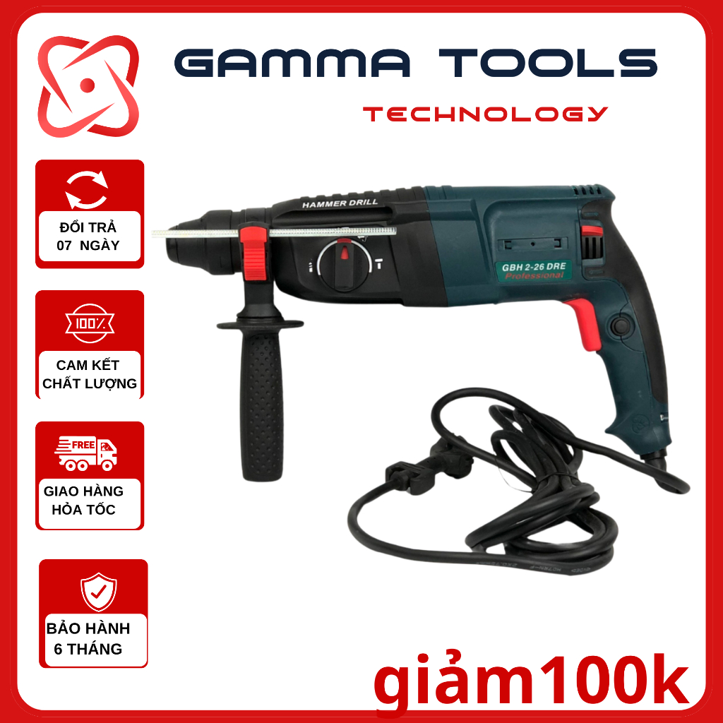 Máy khoan bê tông 2-26 Công suất 1000W dây đồng nguyên chất có hộp đựng